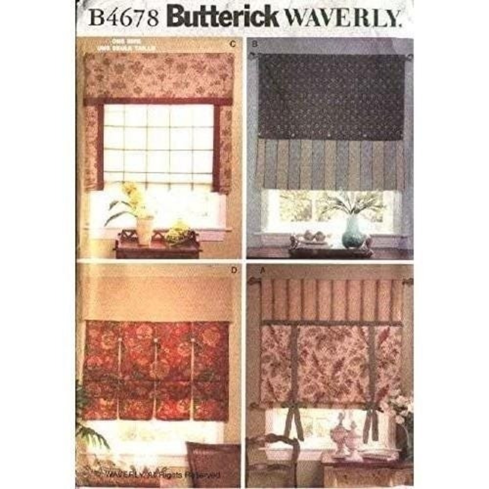 Butterick‎ Sewing Pattern B4678 Waverly Window Shades Valances OSZ